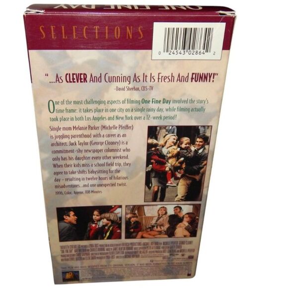 ONE FINE DAY VHS Michelle Pfeiffer George Clooney Mae Whitman Charles Durning - Picture 4 of 7